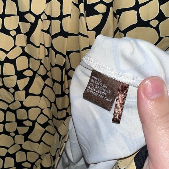 J.McLaughlin Catalina Cloth Animal Print Sheath Dress Medium Black Yellow Career - Picture 4 of 5